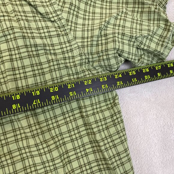 Eddie Bauer Men's Corded Chambray Button Up Shirt Large Green Plaid Casual - Picture 4 of 10